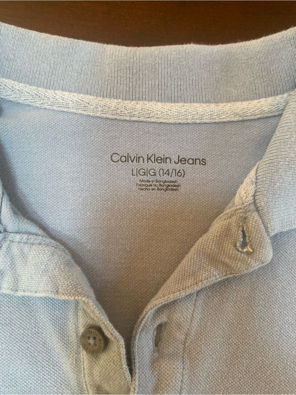 Calvin Klein Jeans Women's Light Blue Polo Top